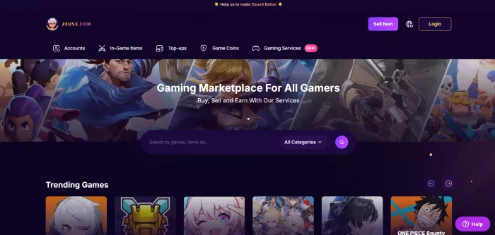 ZeusX | Global Marketplace for Gamers 